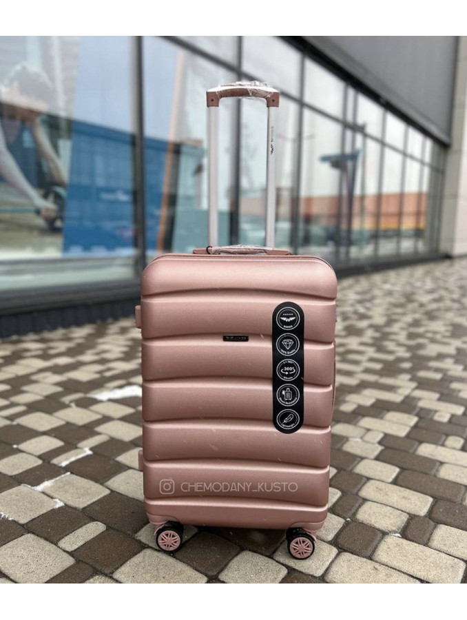Валіза пластикова Wings TD160 rosy gold M
