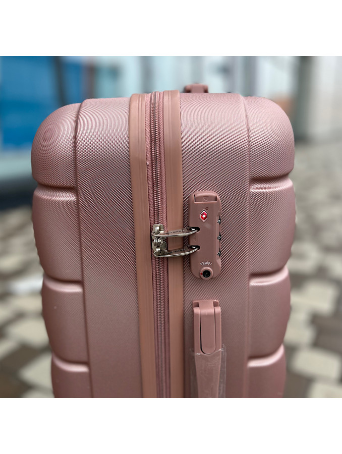 Валіза пластикова Wings TD160 rosy gold M