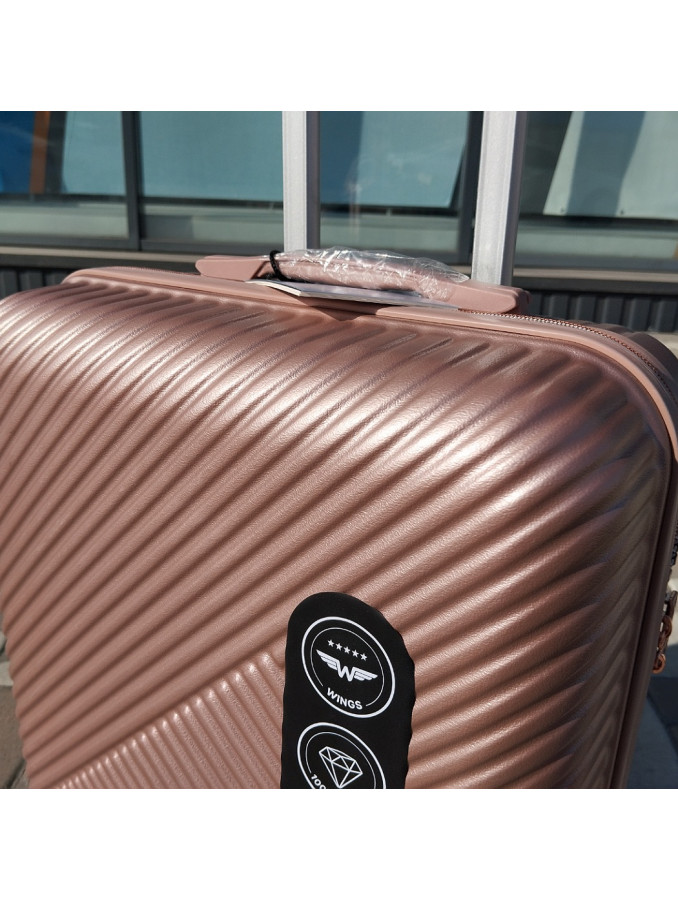 Чемодан пластиковый Wings WN01 rosy gold L