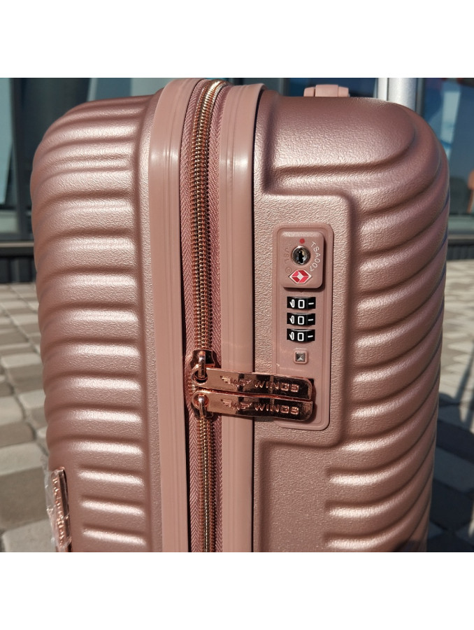 Чемодан пластиковый Wings WN01 rosy gold L