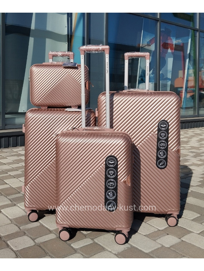 Чемодан пластиковый Wings WN01 rosy gold L